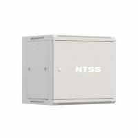 Шкаф настенный телекоммуникационный NTSS W 12U 600х600х635мм, 2 профиля 19, дверь сплошная металл, боковые стенки съемные, разобранный, серый RAL 7035