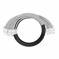 Кабельная сборка NTSS PREMIUM 24pc, UTP CAT5e, оконцована разъемами KEYSTONE RJ45 UTP CAT5e, заделка в чулке, вывод 0.6м, длина 3м, LSZH, серый