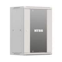 Шкаф настенный телекоммуникационный NTSS W 15U 600х600х770мм, 2 профиля 19, дверь стеклянная, боковые стенки съемные, задняя стенка, разобранный, серы