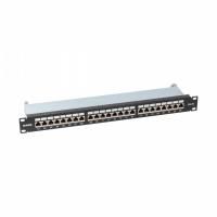 Патч-панель NTSS PREMIUM 1U 24 порта RJ45 FTP cat.5е, Krone IDC (инструмент в комплекте), с органайзером
