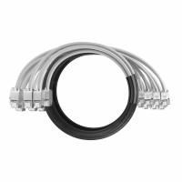 Кабельная сборка NTSS PREMIUM 12pc, FTP CAT6, оконцована разъемами KEYSTONE RJ45 FTP CAT6, заделка в чулке, вывод 0.6м, длина 3м, LSZH, серый