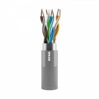 Кабель витая пара NTSS PREMIUM F/UTP 6кат 4 пары одножильный 23AWG LSZH внутренний нг(А)-HF 305м серый