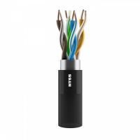 Кабель витая пара NTSS PREMIUM F/UTP 6кат 4 пары одножильный 23AWG внешний PE 305м черный
