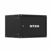 Шкаф настенный телекоммуникационный NTSS LIME 6U 550х350х370мм, 2 профиля 19, дверь сплошная металл, боковые стенки несъемные, разобранный, черный RAL
