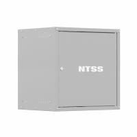 Шкаф настенный телекоммуникационный NTSS LIME 12U 550х450х635мм, 2 профиля 19, дверь сплошная металл, боковые стенки несъемные, разобранный, серый RAL