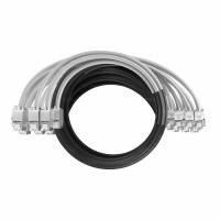 Кабельная сборка NTSS PREMIUM 12pc, FTP CAT6, оконцована разъемами KEYSTONE RJ45 FTP CAT6, заделка в чулке, вывод 0.6м, длина 18м, LSZH, серый