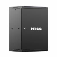 Шкаф настенный телекоммуникационный NTSS W 18U 600х600х964мм, 2 профиля 19, дверь сплошная металл, боковые стенки съемные, разобранный, черный RAL 900