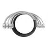 Кабельная сборка NTSS PREMIUM 6pc, U/FTP CAT6A, оконцована разъемами KEYSTONE RJ45 FTP CAT6A, заделка в чулке, вывод 0.6м, длина 5м, LSZH, серый