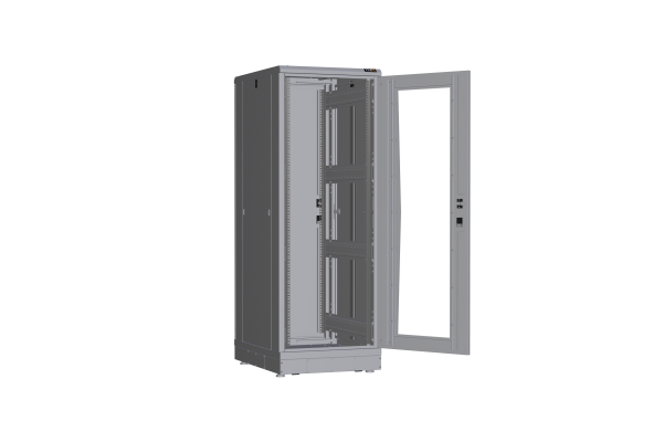 Напольный шкаф NIKOMAX серии TFR-R2 19", 33U, дверь со стеклом и металлическая, металлические стенки, Ш600хВ1702хГ800мм, в разобранном виде, серый