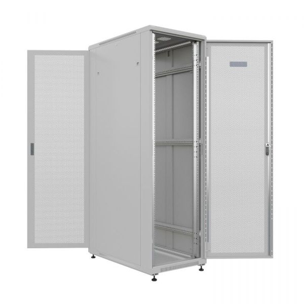 Шкаф напольный универсальный серверный NTSS R 42U 600х1000мм, 4 профиля 19, двери перфорированная и перфорированная, боковые стенки съемные, регулируе