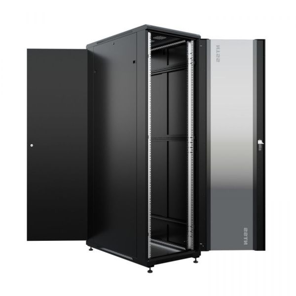 Шкаф напольный универсальный серверный NTSS R 32U 600х1000мм, 4 профиля 19, двери стекло и сплошная металл, боковые стенки съемные, регулируемые опоры