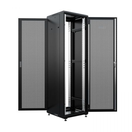 Шкаф напольный универсальный серверный NTSS R 22U 600х600мм, 4 профиля 19, двери перфорированная и перфорированная, боковые стенки съемные, регулируем