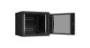 Настенный разборный шкаф NIKOMAX 19", 9U, стеклянная дверь, Ш600хВ503хГ600мм, 2 пары монтажных направляющих, черный