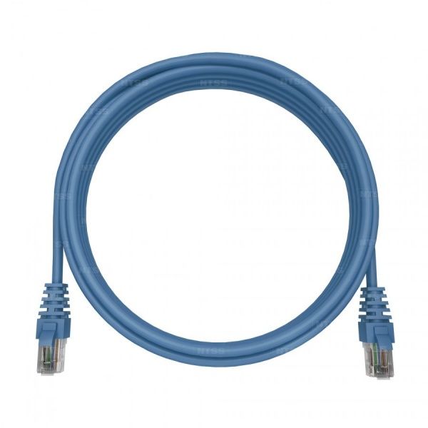 Патч-корд NTSS 2хRJ45/8P8C, T568B UTP 5e кат. литой 0.2 метра, LSZH, синий