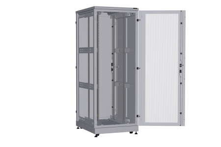 Напольный шкаф NIKOMAX серии TFA-R 19", 42U, перфорированная дверь и металлическая, металлические стенки, Ш800хВ2114хГ1000мм, в разобранном виде, серый