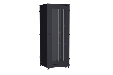 Напольный шкаф NIKOMAX серии TFA-R 19", 42U, дверь со стеклом и металлическая, металлические стенки, Ш800хВ2114хГ800мм, в разобранном виде, черный