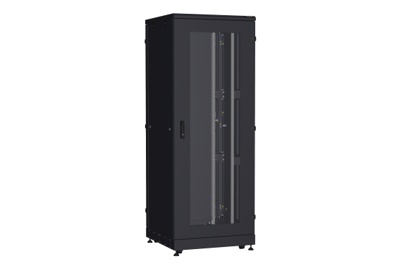 Напольный шкаф NIKOMAX серии TFA-R 19", 42U, дверь со стеклом и металлическая, металлические стенки, Ш800хВ2114хГ800мм, в разобранном виде, черный