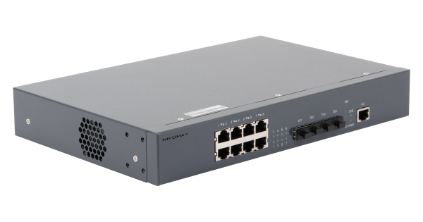 Управляемый коммутатор L3 NIKOMAX, Stack, 8*1/2.5 Гбит/с BaseT, 4*1/10Гбит/с SFP+, 1*блок питания