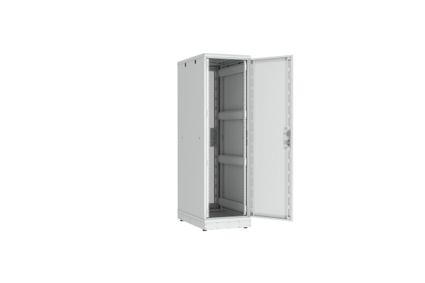 Напольный шкаф NIKOMAX серии TFR-R2 19", 42U, перфорированные двери, металлические стенки, Ш600хВ2010хГ1000мм, в разобранном виде, серый