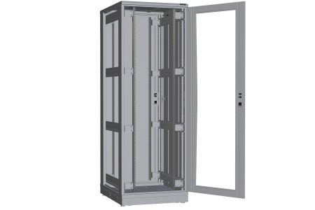 Напольный шкаф NIKOMAX серии TFR-R2 19", 47U, дверь со стеклом и металлическая, металлические стенки, Ш800хВ2232хГ1000мм, в разобранном виде, серый