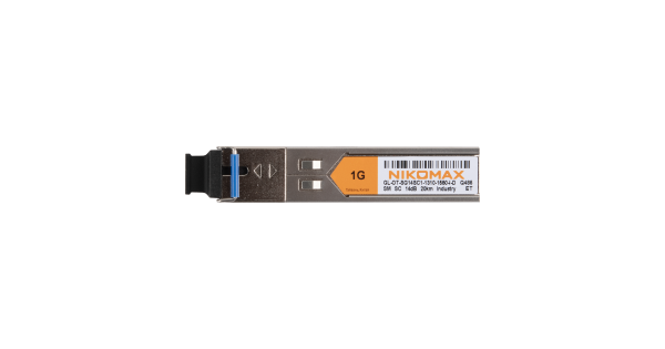 Модуль NIKOMAX SFP, 1.25 Гбит/с, WDM, 1 ОВ, SM, 1xSC, Tx:1310/Rx:1550 нм, DDM, 14 дБ (до 20 км), -40 +85 °С