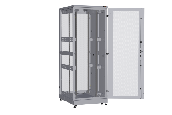 Напольный шкаф NIKOMAX серии TFA-R 19", 42U, двери перфорированные, одностворчатая и двустворчатая, металлические двухуровневые стенки, Ш800хВ2114хГ1000мм, в разобранном виде, серый