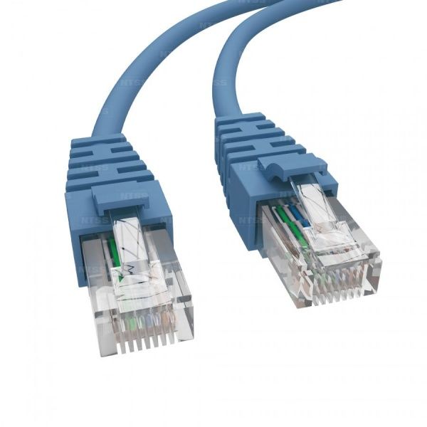 Патч-корд NTSS 2хRJ45/8P8C, T568B UTP 6 кат. литой 1 метр, LSZH, синий