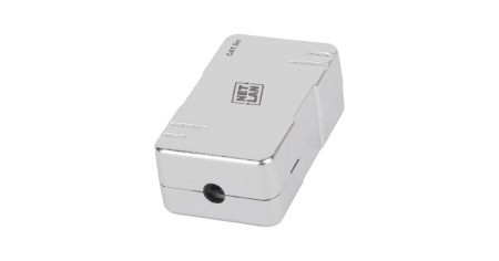 Кабельный соединитель NETLAN IDC-IDC, Кат.5e (Класс D), 100МГц, 110/KRONE, T568A/B, экранированный, металлик, уп-ка 10шт.