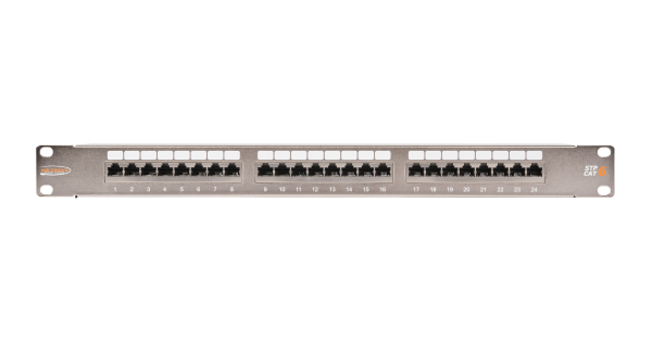 Коммутационная панель NIKOMAX 19", 1U, 24 порта, Кат.6 (Класс E), 250МГц, RJ45/8P8C, 110/KRONE, T568A/B, полный экран, с органайзером, металлик - гарантия: 5 лет расширенная / 25 лет системная