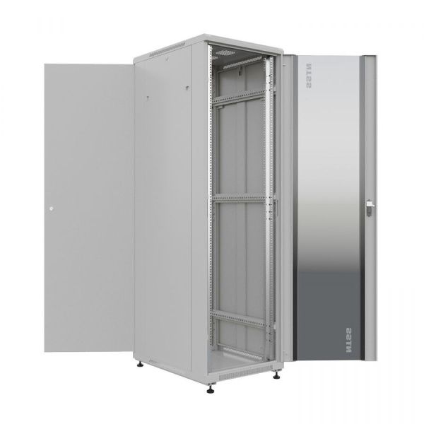 Шкаф напольный универсальный серверный NTSS R 47U 800х800мм, 4 профиля 19, двери стекло и сплошная металл, боковые стенки съемные, регулируемые опоры,