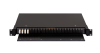 Оптический кросс NIKOMAX 19" Premium Line, 1U, укомплектованный на 8 портов LC/UPC (4 двойных LC/UPC адаптера), MM 50/125 OM2, выдвижной, с полкой,  черный, в комплекте: адаптеры, монтажные шнуры 1м, сплайс-кассета с крышкой, гильзы, заглушки