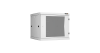 Настенный разборный шкаф NIKOMAX 19", 9U, стеклянная дверь, Ш600хВ503хГ600мм, 2 пары монтажных направляющих, серый