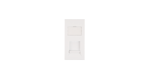 Вставка NIKOMAX, британский формат, 25x50мм, 1 порт, под модули Keystone, со шторкой, белая