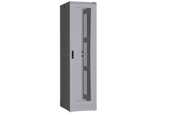 Напольный шкаф NIKOMAX серии TFR-R2 19", 47U, дверь со стеклом и металлическая, металлические стенки, Ш600хВ2234хГ800мм, в разобранном виде, серый