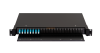 Оптический кросс NIKOMAX 19" Premium Line, 1U, укомплектованный на 16 портов LC/UPC (8 двойных LC/UPC адаптеров), SM 9/125 OS2, выдвижной, с полкой,  черный, в комплекте: адаптеры, монтажные шнуры 1м, сплайс-кассета с крышкой, гильзы, заглушки