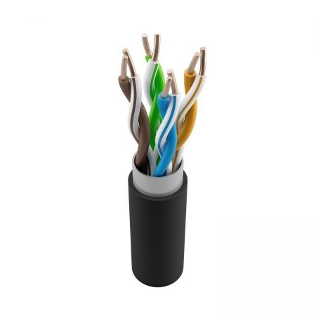 Кабель витая пара NTSS PREMIUM F/UTP 6кат 4 пары одножильный 23AWG внешний PE 305м черный
