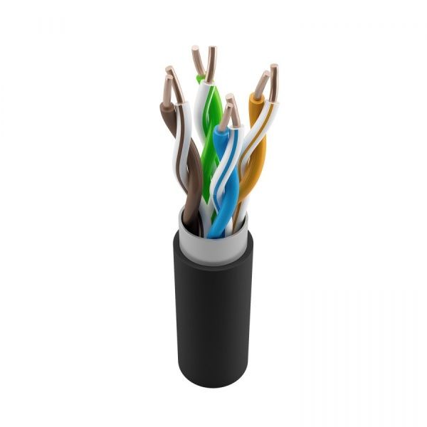Кабель витая пара NTSS PREMIUM F/UTP 6кат 4 пары одножильный 23AWG внешний PE 305м черный
