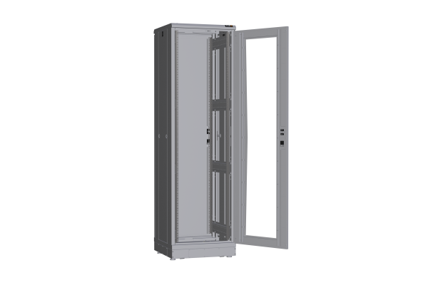 Напольный шкаф NIKOMAX серии TFR-R2 19", 42U, дверь со стеклом и металлическая, металлические стенки, Ш600хВ2010хГ600мм, в разобранном виде, серый