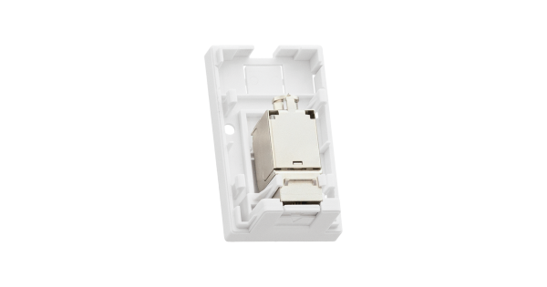 Настенная розетка NIKOMAX, 1 порт, Кат.5e (Класс D), 100МГц, RJ45/8P8C, FT-TOOL/110/KRONE, T568A/B, полный экран, со шторкой, белая - гарантия: 5 лет расширенная / 25 лет системная
