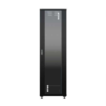 Шкаф напольный универсальный серверный NTSS R 22U 600х1000мм, 4 профиля 19, двери стекло и сплошная металл, боковые стенки съемные, регулируемые опоры