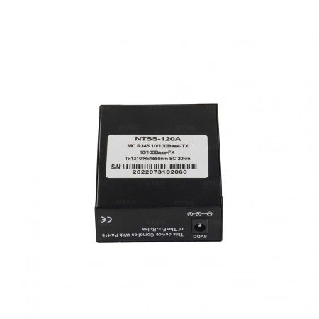 WDM медиаконвертер NTSS с RJ45 портом 10/100Base-T и 10/100Base-FX с разъемом SC, рабочая длина волны (передача/прием) 1310/1550 нм, SM, дальность до