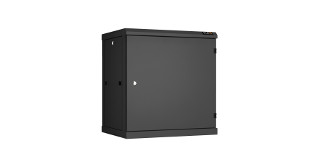 Настенный разборный шкаф NIKOMAX 19", 12U, металлическая дверь, Ш600хВ636хГ450мм, 2 пары монтажных направляющих, черный