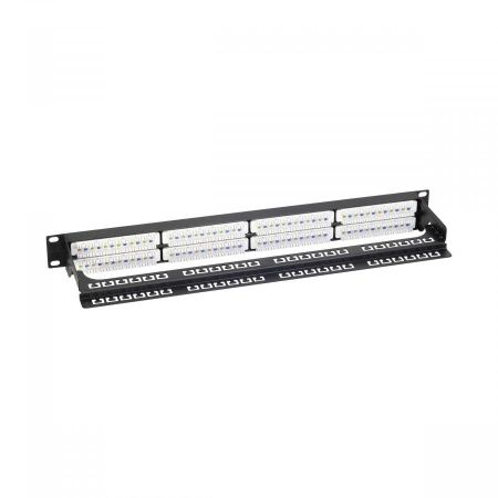 Патч-панель NTSS PREMIUM 1U 48 портов RJ45 UTP cat.6, AL, DUAL IDC, с органайзером, марк.1-3