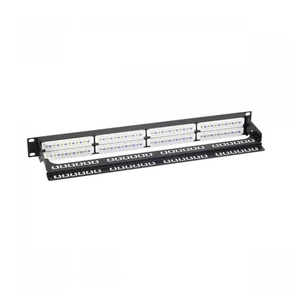 Патч-панель NTSS PREMIUM 1U 48 портов RJ45 UTP cat.6, AL, DUAL IDC, с органайзером, марк.1-3