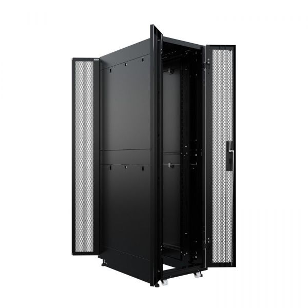 Шкаф напольный для ЦОД серверный NTSS ПРОЦОД PCM 48U 600х1070мм, 4 профиля 19, двойные боковые стенки, панель потолка с вводами, без панели пола, двер