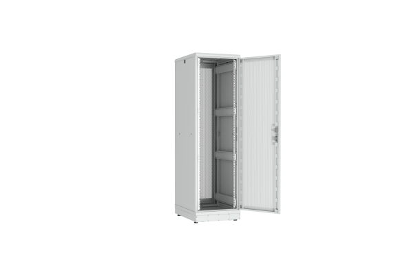 Напольный шкаф NIKOMAX серии TFR-R2 19", 42U, двери перфорированные, одностворчатая и двустворчатая, металлические стенки, Ш600хВ2010хГ800мм, в разобранном виде, серый