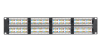 Коммутационная панель NETLAN 19", 2U, 48 портов, Кат.5e (Класс D), 100МГц, RJ45/8P8C, 110/KRONE, T568A/B, неэкранированная, черная