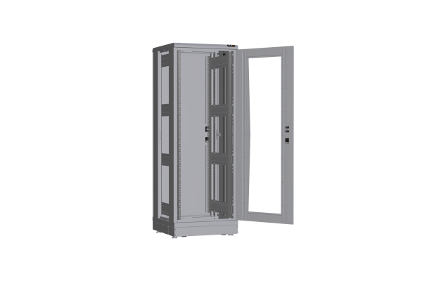 Напольный шкаф NIKOMAX серии TFR-R2 19", 33U, дверь со стеклом и металлическая, металлические стенки, Ш600хВ1702хГ600мм, в разобранном виде, серый