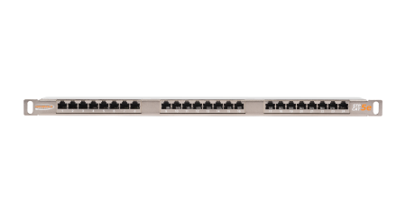 Коммутационная панель NIKOMAX 19", 0,5U, 24 порта, Кат.5e (Класс D), 100МГц, RJ45/8P8C, 110/KRONE, T568A/B, полный экран, с органайзером, металлик - гарантия: 5 лет расширенная / 25 лет системная