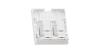 Настенная розетка NIKOMAX, 2 порта, Кат.5e (Класс D), 100МГц, RJ45/8P8C, FT-TOOL/110/KRONE, T568A/B, неэкранированная, со шторками, белая - гарантия: 5 лет расширенная / 25 лет системная